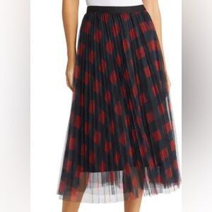 NIKKI LUND BELINDA PLAID A LINE SKIRT MESH MEDIUM